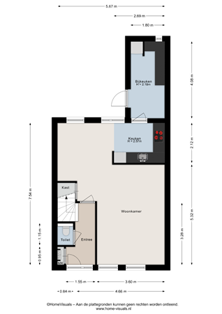 Floorplan - De Snikke 12, 7908 DK Hoogeveen